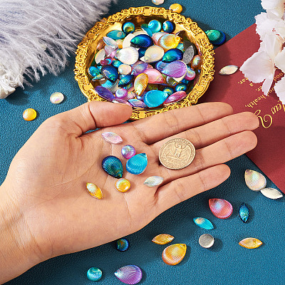 90Pcs 18 Styles Opaque Resin Cabochons CRES-TA0001-35-1
