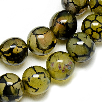 Natural Dragon Veins Agate Beads Strands G-Q948-81B-8mm-1