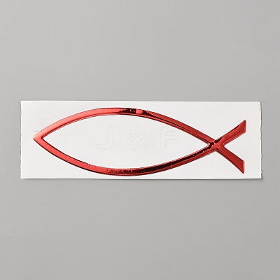 PVC Self Adhesive Jesus Fish Car Stickers STIC-WH0004-36A-1