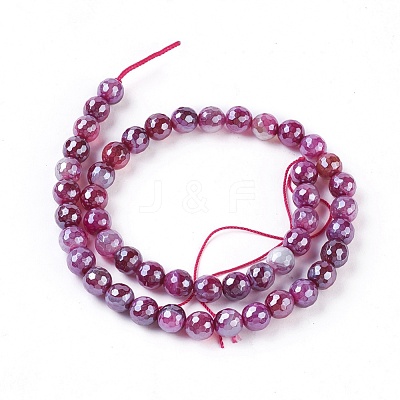 Natural Dyed & Heated Striped Agate/Banded Agate Beads Strands G-E537-01C-01-1