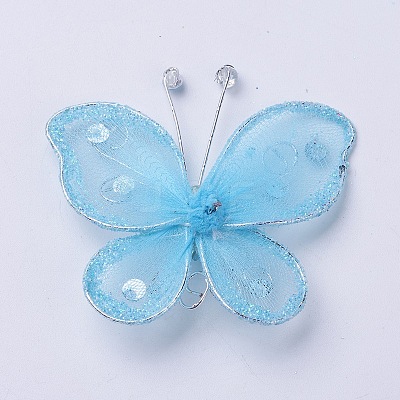 Polyester Butterfly Decoration LS-DIY-WH0018-03G-1