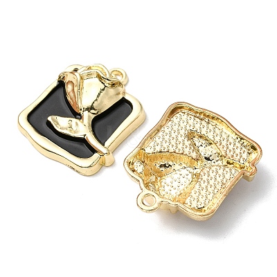 5Pcs Rack Plating Alloy Enamel Pendants ENAM-YW0002-46-1