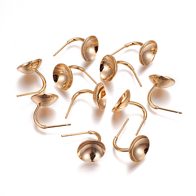 Brass Ear Stud Components KK-F782-03G-NF-1