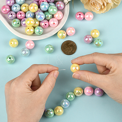 100Pcs Opaque Acrylic Beads OACR-PA0001-31C-1