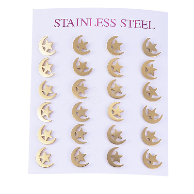 304 Stainless Steel Stud Earrings X-EJEW-H350-27G-1