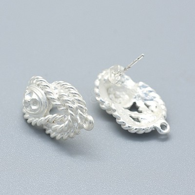 Alloy Stud Earring Findings PALLOY-F255-15-1