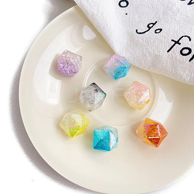 Opaque Crackle Acrylic Beads OACR-K008-22-1