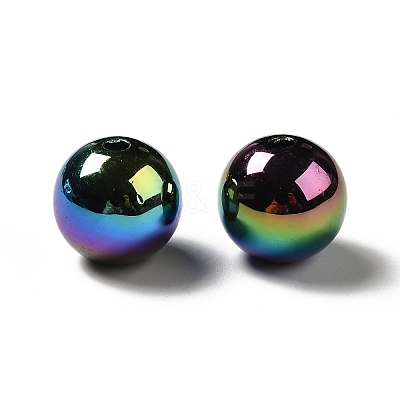 UV Plating Rainbow Iridescent Acrylic Beads PACR-D070-01C-1