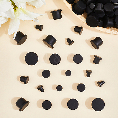 50Pcs 5 Styles Silicone Hole Plugs AJEW-GF0011-62D-1