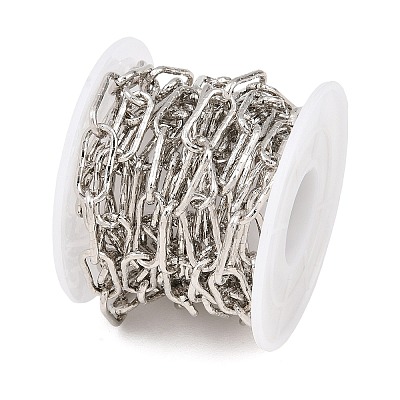 Hammered Brass Paperclip Chains KK-CBAC547-14P-1