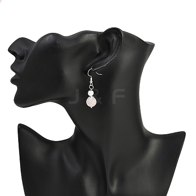 3 Pairs Brass Natural & Synthetic Mixed Stone Dangle Earrings EJEW-JE06588-1