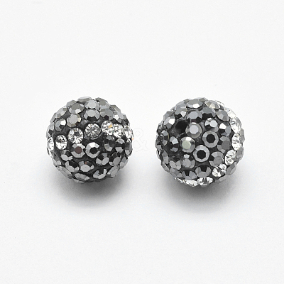 Handmade Polymer Clay Rhinestone Beads RB-L030-20A-10mm-1