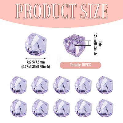 10Pcs Glass Imitation Austrian Crystal Beads GLAA-TADJ0001-11J-1