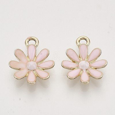 Light Gold Plated Alloy Pendants LS-ENAM-T009-39C-1