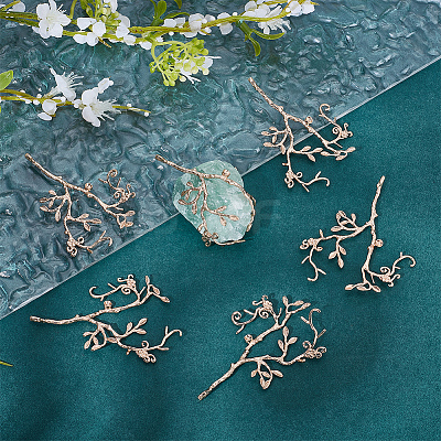 6Pcs Brass Pendant Rhinestone Settings KK-ME0001-13-1