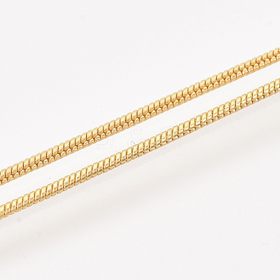 Brass Round Snake Chain Necklace Making MAK-T006-11B-G-1