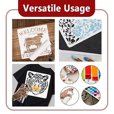 PET Hollow Out Drawing Painting Stencils DIY-WH0675-141-1