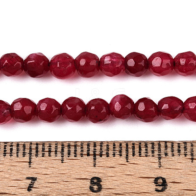 Dyed Natural White Jade Beads Strands G-T139-4mm-60-09-1
