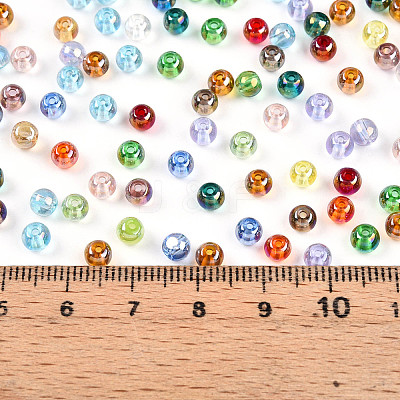 Transparent Colours Rainbow Glass Seed Beads SEED-N007-08-1