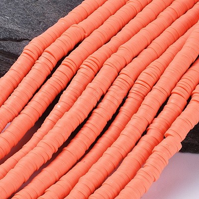 Flat Round Handmade Polymer Clay Beads CLAY-R067-8.0mm-19-1