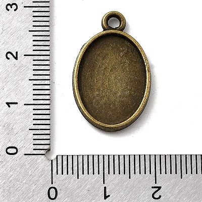 Oval Alloy Pendant Cabochon Settings PALLOY-N0088-15AB-NF-1