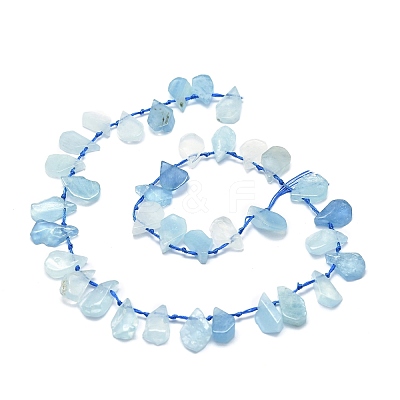 Raw Rough Natural Aquamarine Beads Strands G-E576-19-1