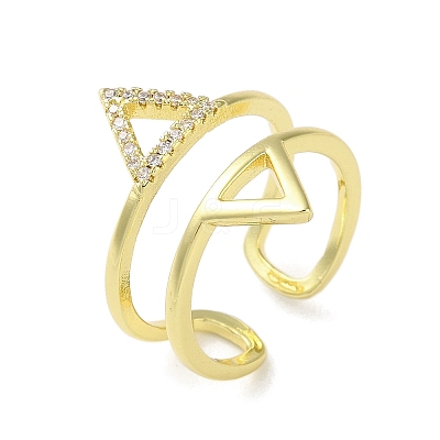 Brass Triangle Open Cuff Ring RJEW-A042-02-1