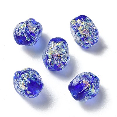 Handmade Foil Lampwork Beads Strands FOIL-Z001-06E-1
