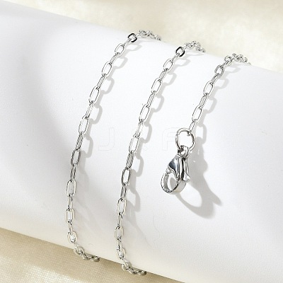 Non-Tarnish 304 Stainless Steel Paperclip Chain Necklace with Lobster Claw Clasps for Men Women X-NJEW-H205-03P-01-1