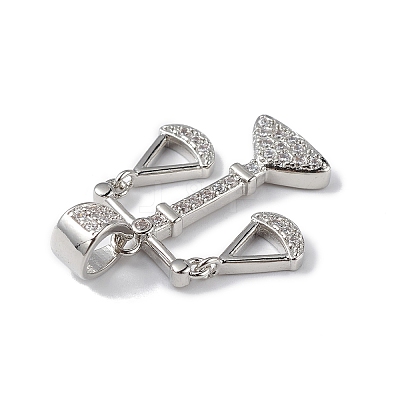 Rack Plating Brass Micro Pave Cubic Zirconia Pendants KK-F848-04P-1