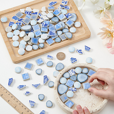 500G 4 Styles Handmade Porcelain Cabochons PORC-SP0001-25-1
