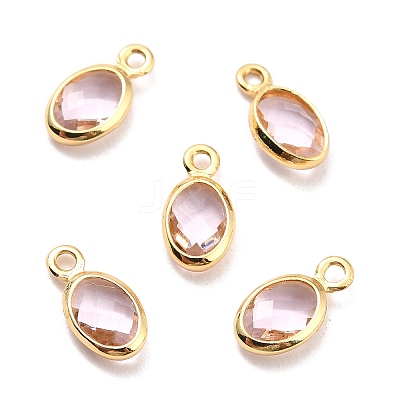 Eco-Friendly Brass with Glass Pendants KK-K268-01U-1