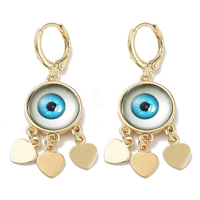 Golden Brass Heart Chandelier Earrings EJEW-L269-048G-03-1
