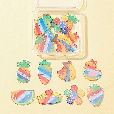 16Pcs 8 Style Acrylic Cabochons MACR-FS0001-46-1