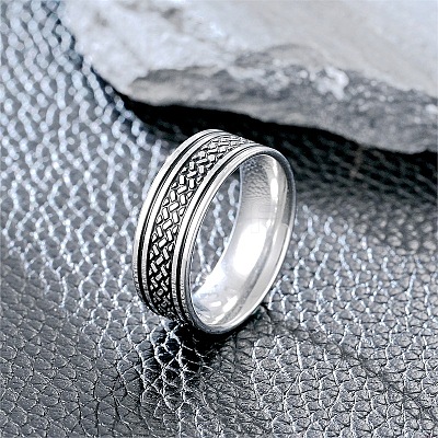 201 Stainless Steel Scale Pattern Finger Rings for Men FS-WGDD078-04-1