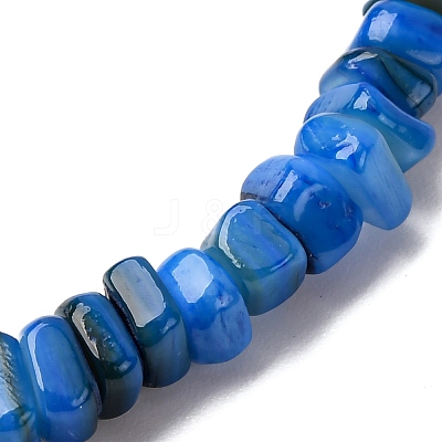 Dyed Natural Freshwater Shell Beads Stretch Bracelets for Men Women BJEW-JB12477-01-1