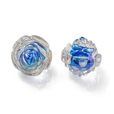 UV Plating Rainbow Iridescent Acrylic Beads OACR-P010-20I-1