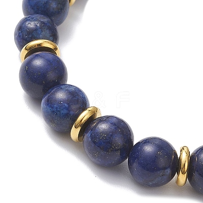3Pcs Natural Lapis Lazuli & Eyeless Obsidian & Non-Magnetic Synthetic Hematite Beaded Stretch Bracelets BJEW-JB12895-1