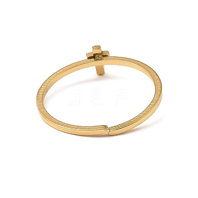 304 Stainless Steel Adjustable Open Cuff Rings RJEW-Q806-01G-07-1