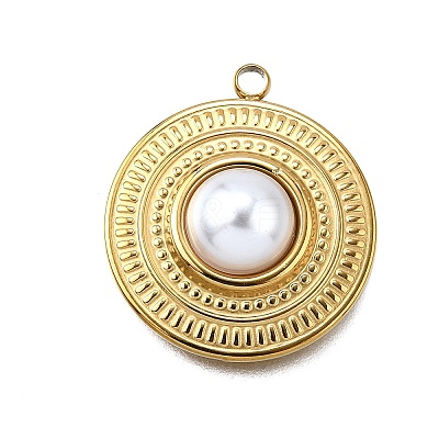 Plastic Pearl Pendants STAS-Q360-03D-G-1