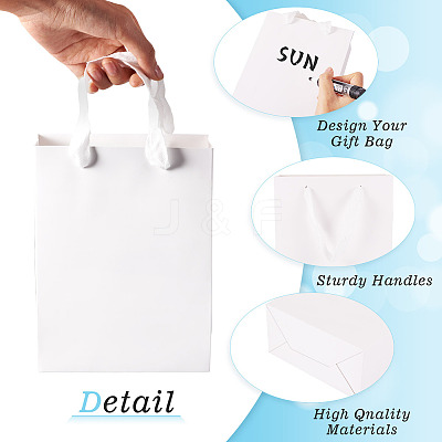 15Pcs 3 Sizes Rectangle Paper Gift Storage Tote Bags with Handle ABAG-TA0001-73A-1