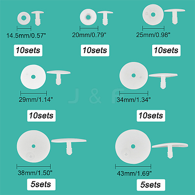 60Sets 7 Style Plastic Doll Joints DOLL-PH0001-15-1