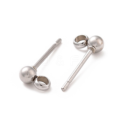 304 Stainless Steel Ear Stud Components LS-STAS-F227-18B-P01-1