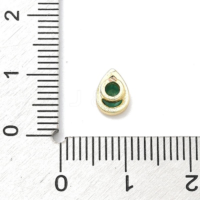 Teardrop Brass Micro Pave Cubic Zirconia Cabochons KK-P345-13G-B07-1
