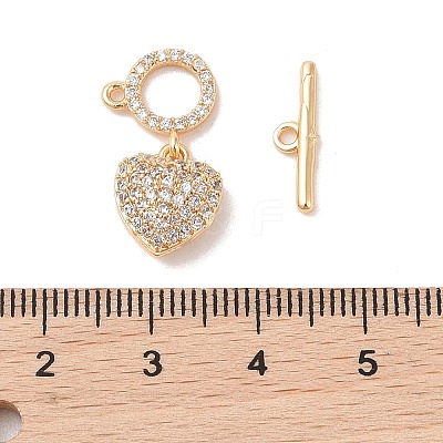 Brass Micro Pave Cubic Zirconia Toggle Clasps KK-B100-066G-01-1