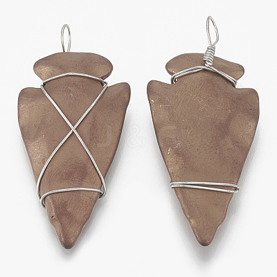 Electroplated Non-magnetic Synthetic Hematite Pendants G-T094-01E-1