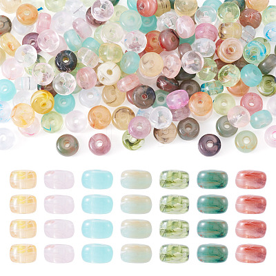 140Pcs 7 Colors Transparent Acrylic Beads OACR-TA0003-97-1