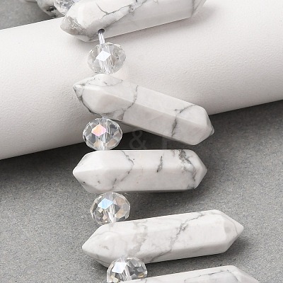 Natural Howlite Double Terminated Point Beads Strands G-H069-B12-01A-1