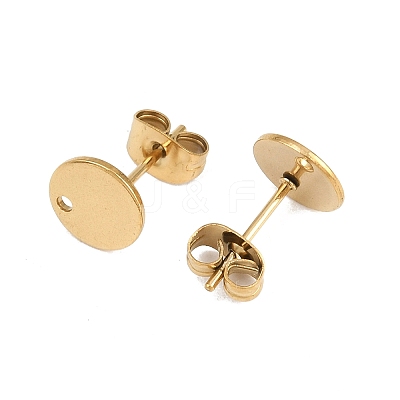 Ion Plating(IP) 304 Stainless Steel Stud Earring Findings STAS-P198-25-8mm-G-1