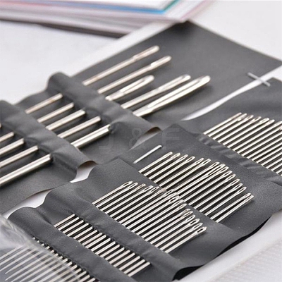55Pcs Stainless Steel & Iron Yarn Needles PW-WG1A203-01-1